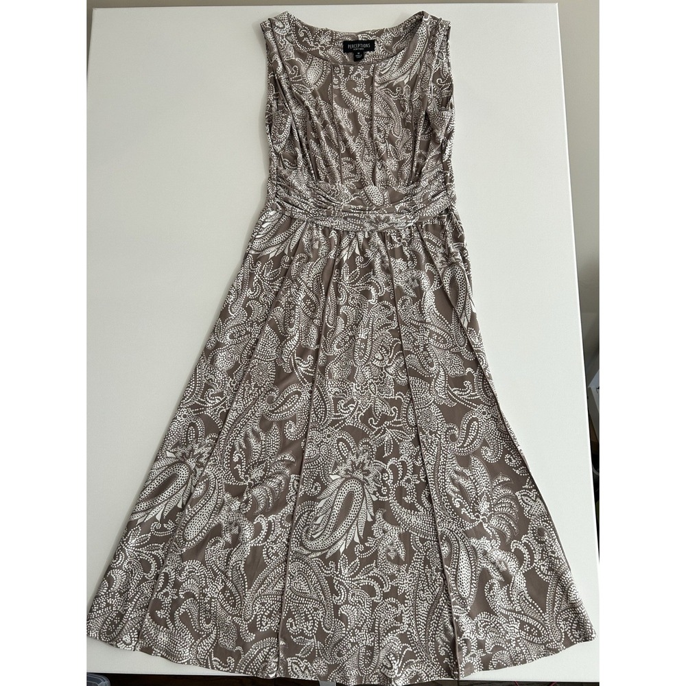 Perceptions Sleeveless Paisley Fit‑and‑Flare Dress – Size M